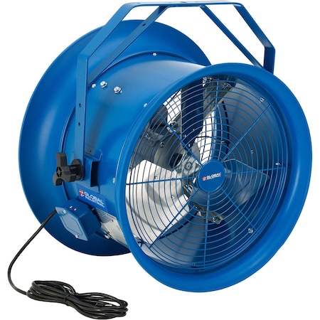 Global Industrial High Velocity Dock Fan, Yoke Mount, 18 in Blade Dia, 115/208-240V, 7,770 cfm 293093